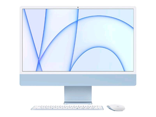 Apple iMac with 4.5K Retina display - All-in-one - M1 - RAM 8 GB - SSD 256 GB - M1 7-core GPU - WLAN: Bluetooth 5.0, 802.11a/b/g/n/ac/ax - macOS Monterey 12.0 -monitor: LED 24" 4480 x 2520 (4.5K) - tastiera: italiana - blu